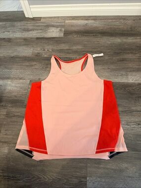 Active Zone Women's Performance Tank Top - Pink with Red‎ Panels